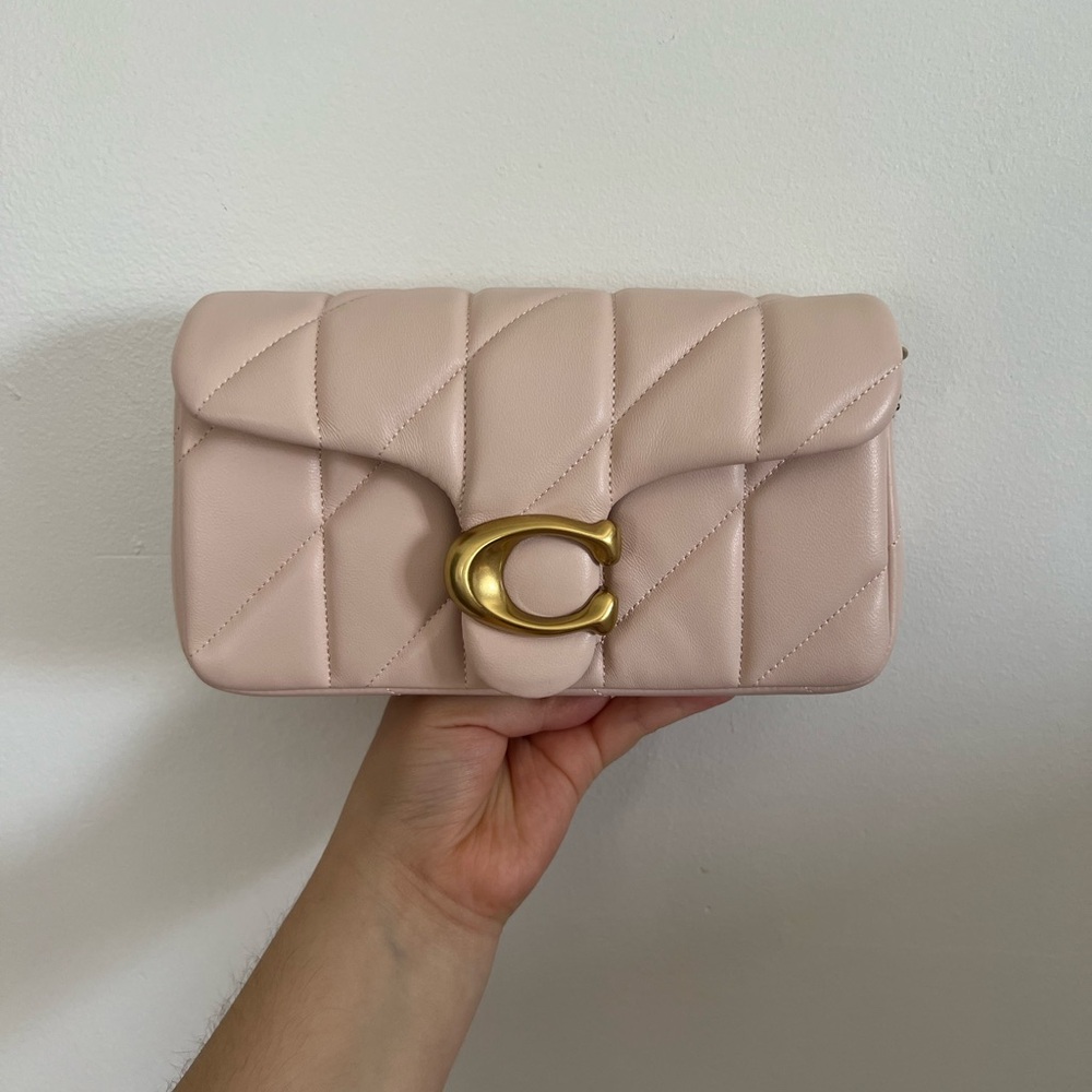 NWOT Coach Tabby Quilted Wristlet with Chain / Tabby 19 Crossbody bag in Blush - Picture 4 of 16